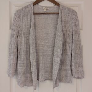 Eileen Fisher Light Gray Open-Front Cardigan